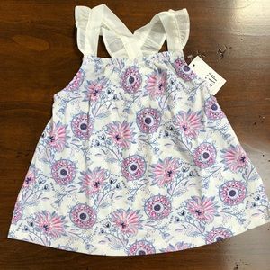 NEW GAP Floral Ruffle Crossback Tank